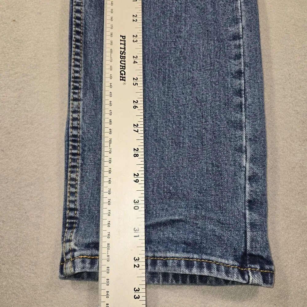 Levi's Mens 34x34 Blue Jeans 505 Regular Fit Straight Leg Medium Wash Denim